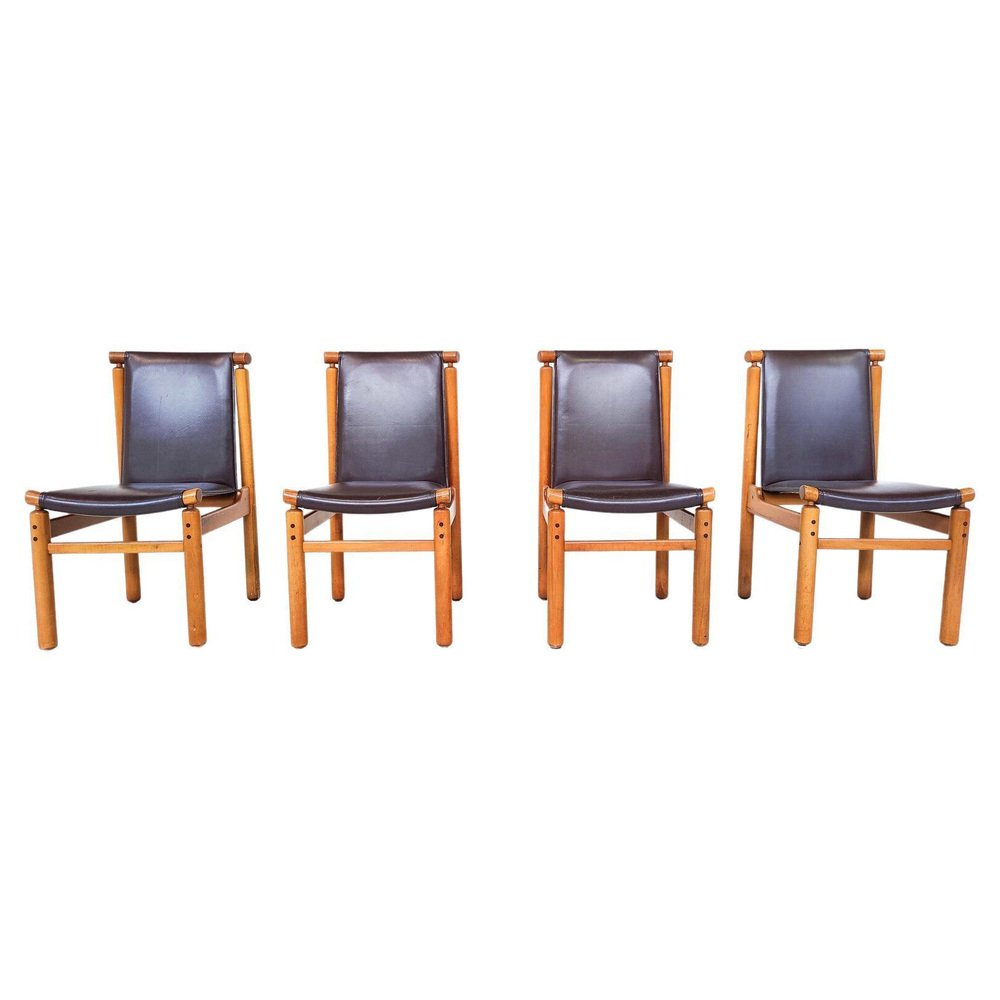 Mid-Century Modern Leather Dining Chairs attributed to Ilmari ...