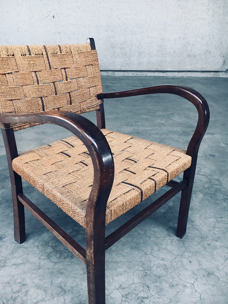 Bauhaus Style Rope Armchair by Axel Larsson, 1930s for sale at Pamono
