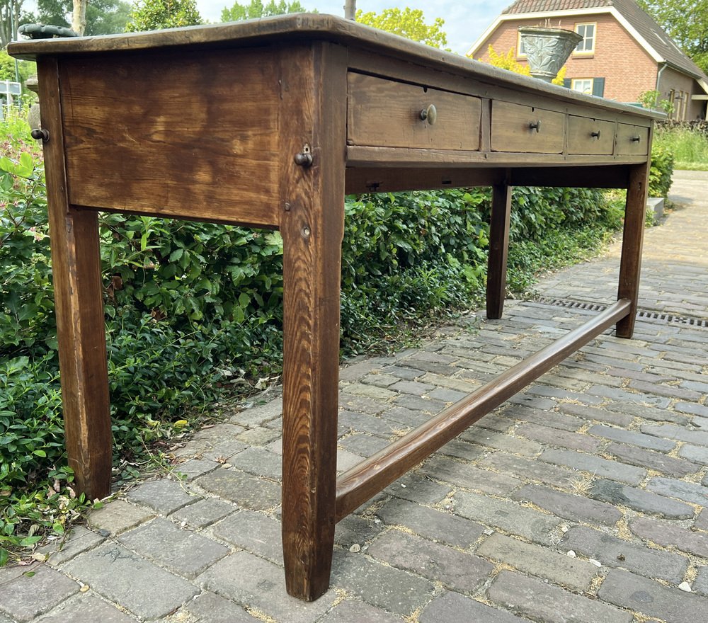 French Pine Refectory or Farmhouse Table with Drawers, 1900s for sale ...