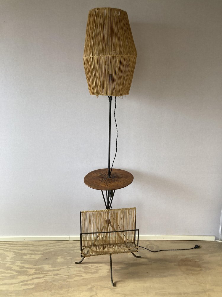 Chandelier trépied brutaliste en fer forgé 1950 | Selency