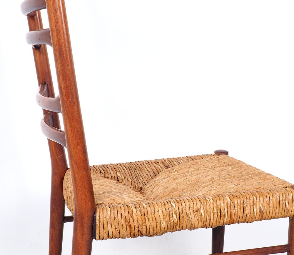 Teak & Wicker Dining Chairs with Ladder Back, 1960s, Set of 4 for sale ...