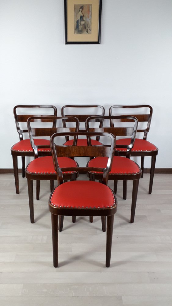 Art Deco Stühle von Michael Thonet für Thonet, 1940, 6er Set bei Pamono ...