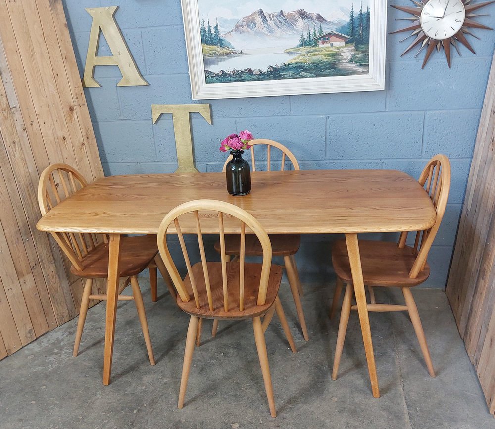 Vintage Plank Dining Table from Ercol, 1960s for sale at Pamono