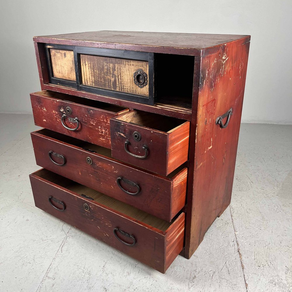 Japanese Meiji Era Tansu Chest of Drawers for sale at Pamono