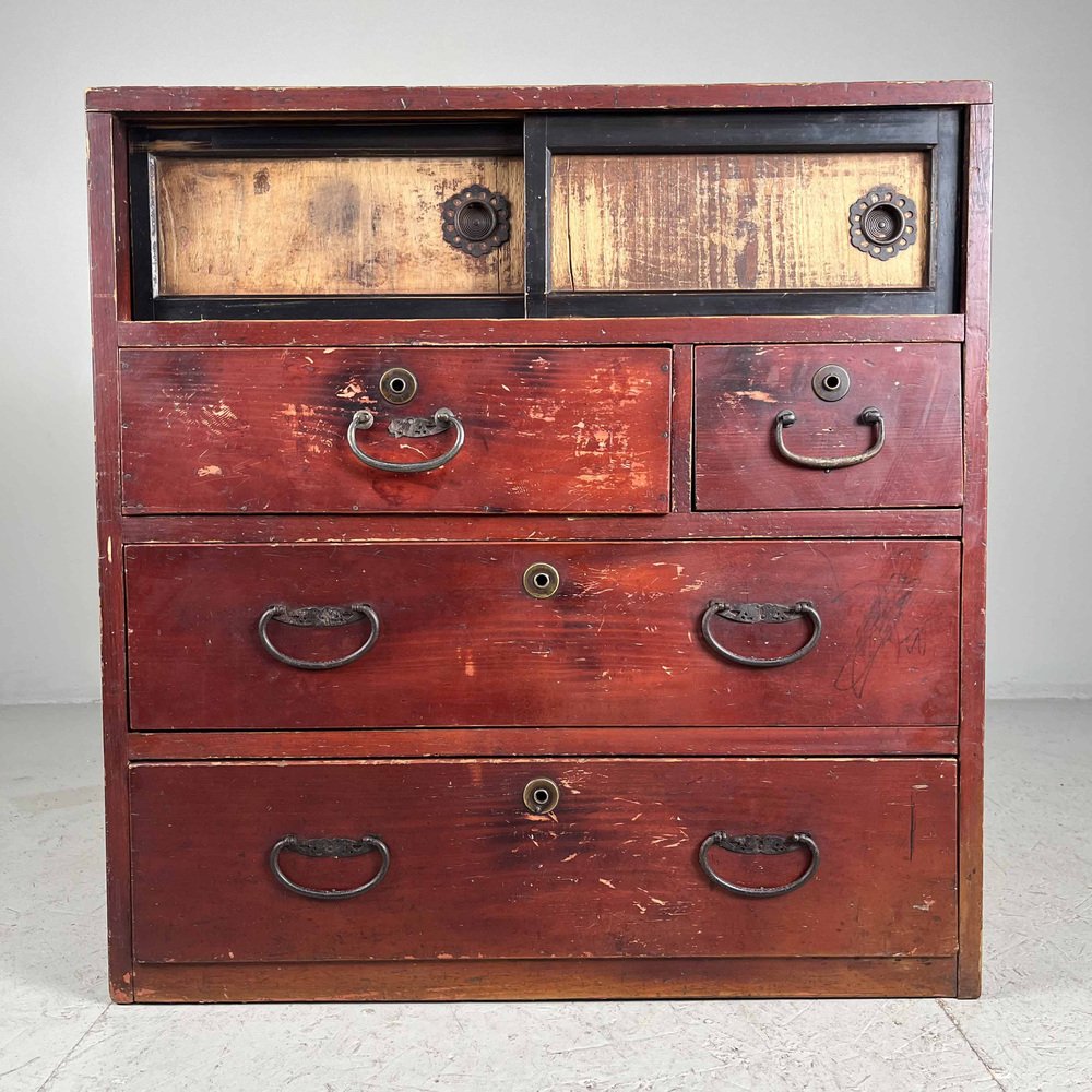 Japanese Meiji Era Tansu Chest of Drawers for sale at Pamono