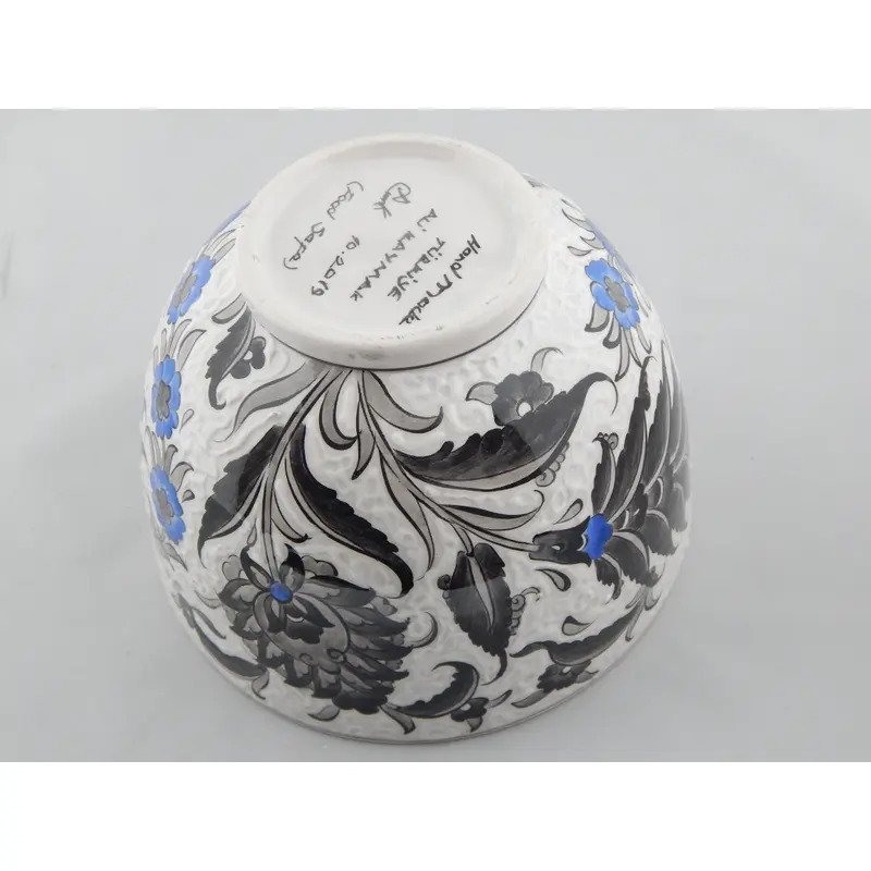 Große handbemalte Salatschüssel mit Blumenmuster bei Pamono kaufen