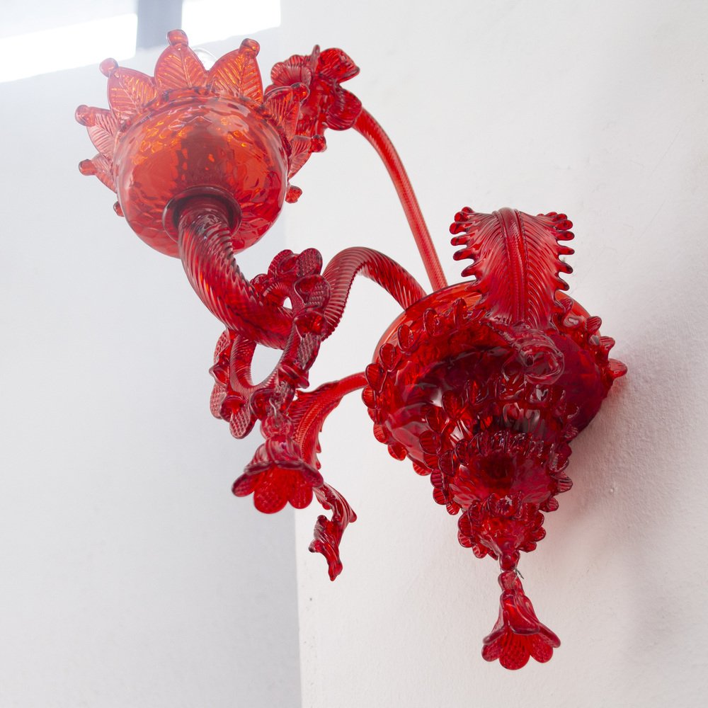 HandBlown Murano Glass Wall Lamp, 1990s for sale at Pamono