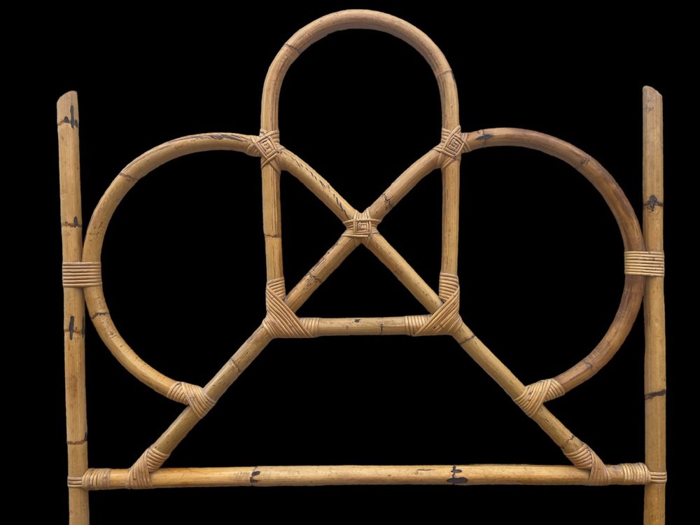 Vintage Rattan Headboard, 1960s, Set of 2 for sale at Pamono