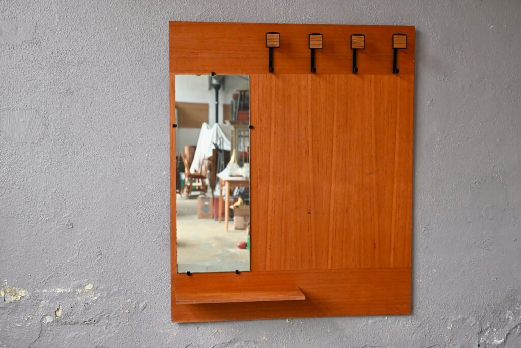 Scandinavian WallMounted Teak Coat Rack, 1960s for sale at Pamono