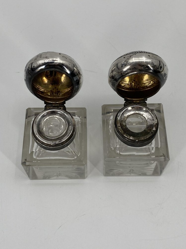 Caraffa Art Nouveau In Argento E Vetro - Foto 12