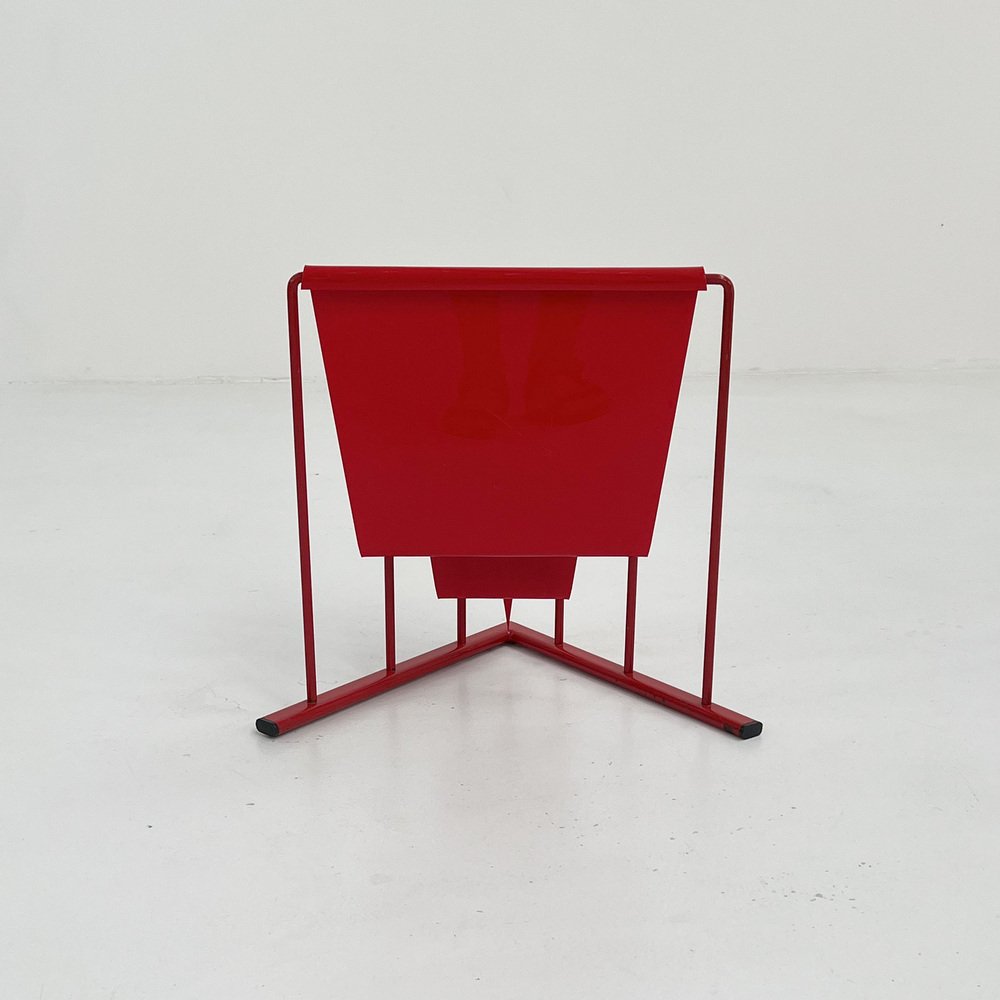 Red Magazine Rack attributed to Markus Börgens for DTec, 1980s for sale at Pamono