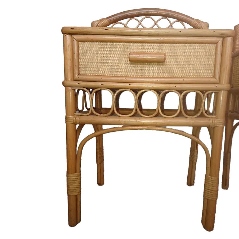 Vintage Rattan Nightstand, Set of 2 for sale at Pamono