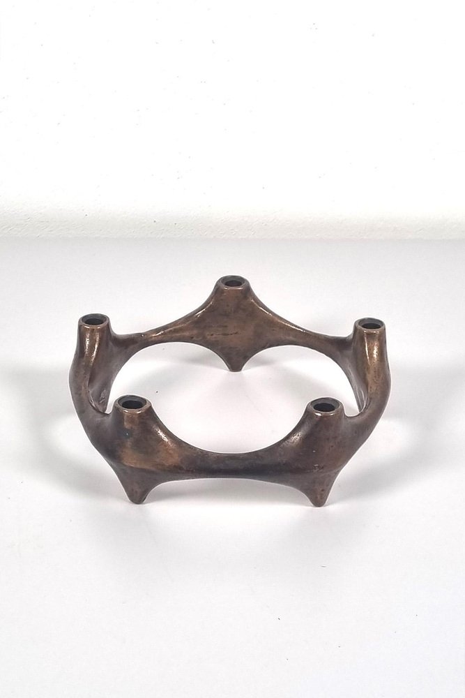 Bronze Brutalist Candle Holder for sale at Pamono