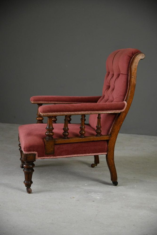 Vintage Victorian Library Chair for sale at Pamono
