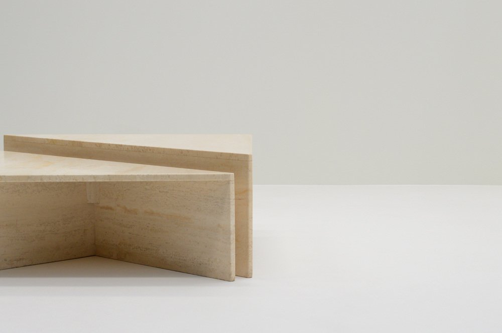 Italian Travertine Triangle Coffee Table from Up&Up, 1970s for sale at ...