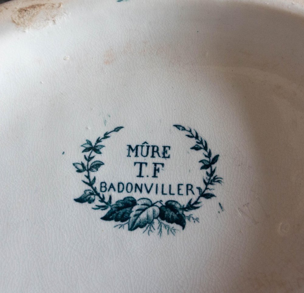 Französische Suppenterrine aus Fayence mit Blumendekor, 1890er bei ...