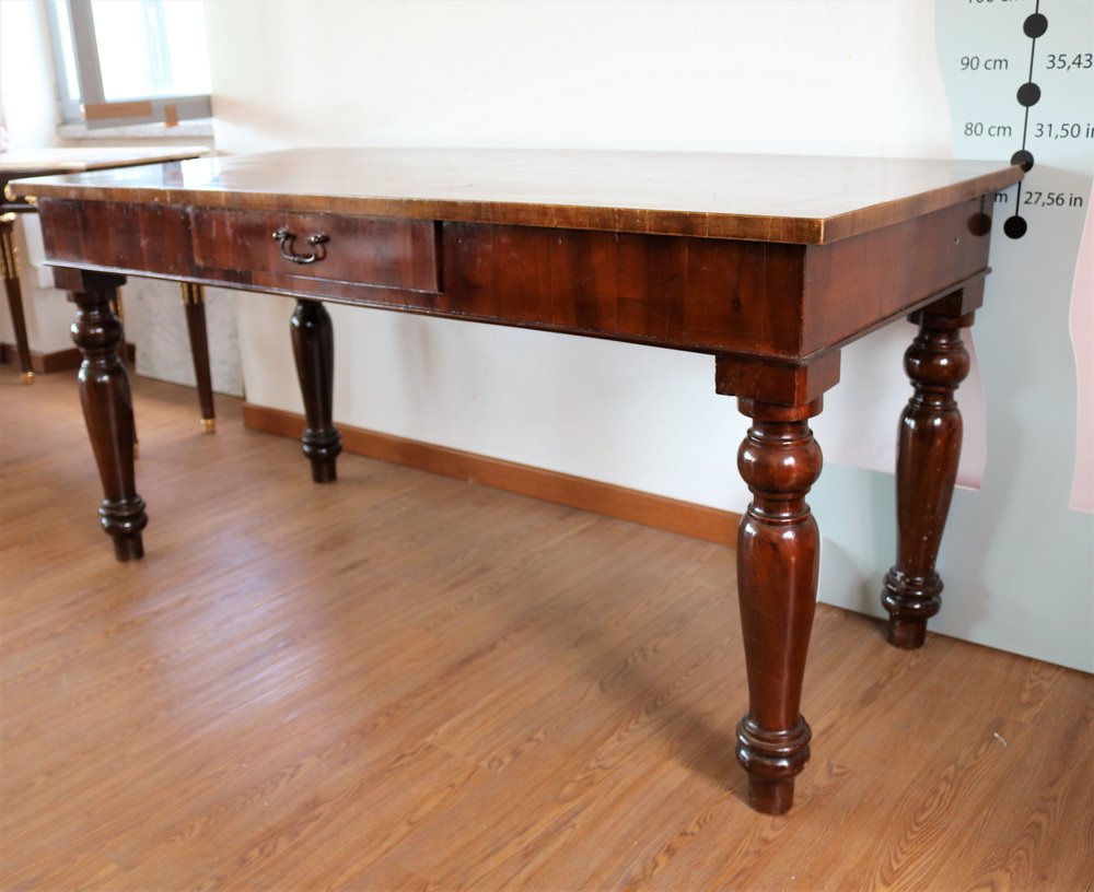 Rustic Walnut Dining Table for sale at Pamono
