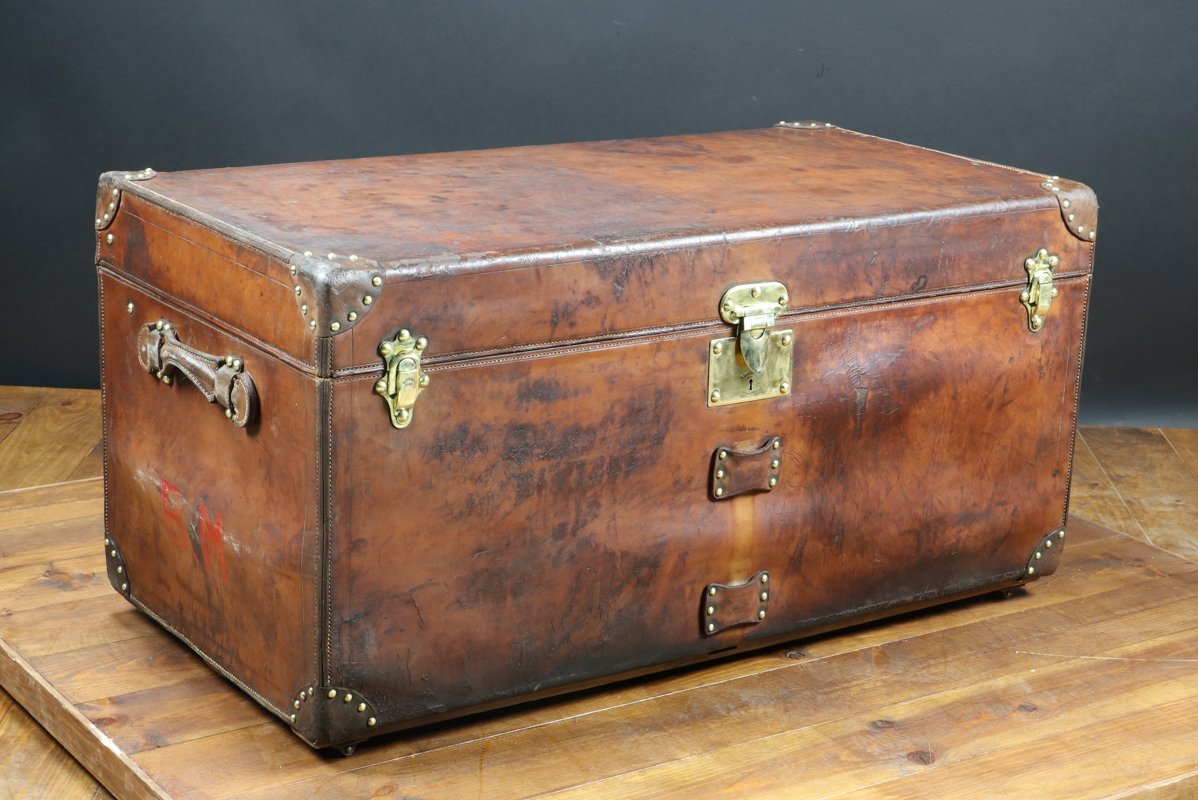 Coffre en Cuir de Goyard, France, 1920s en vente sur Pamono