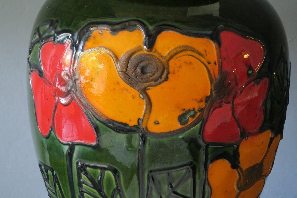 Large MidCentury Fine Ceramic Floor Vase, 1960s for sale at Pamono