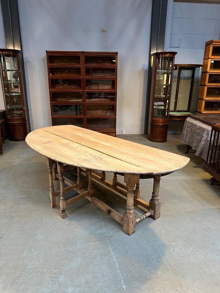Large Oval White Oak Table for sale at Pamono