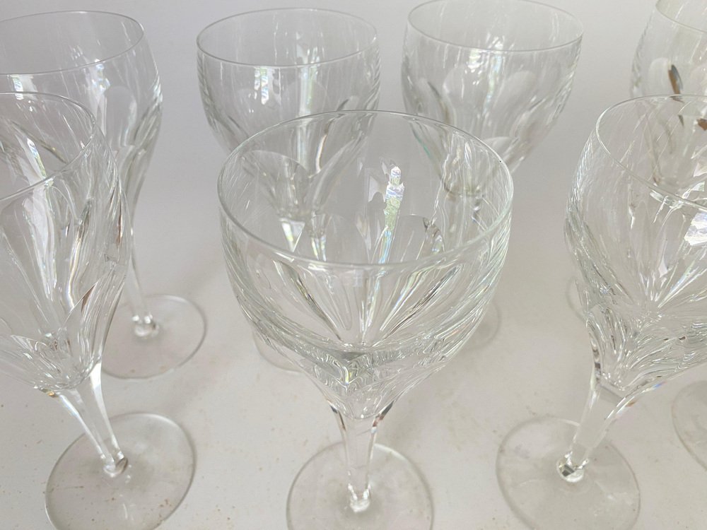 Französische Weingläser aus Kristallglas, 1940, 8 . Set bei Pamono kaufen