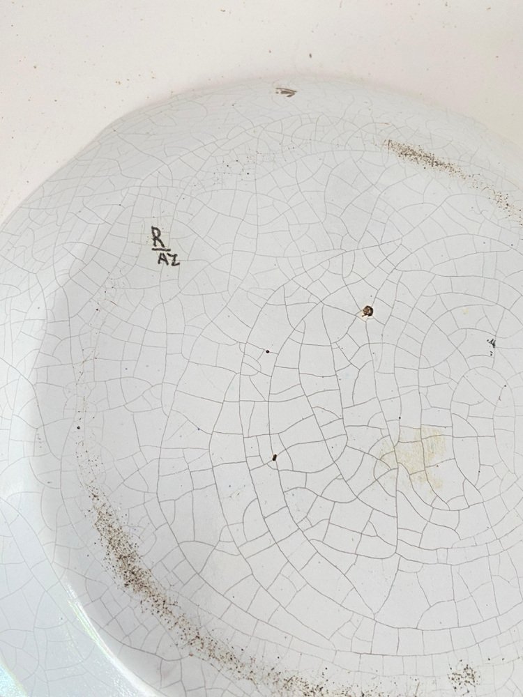 19th Century French Faience Plates in Pear Pattern with Blue, Green ...