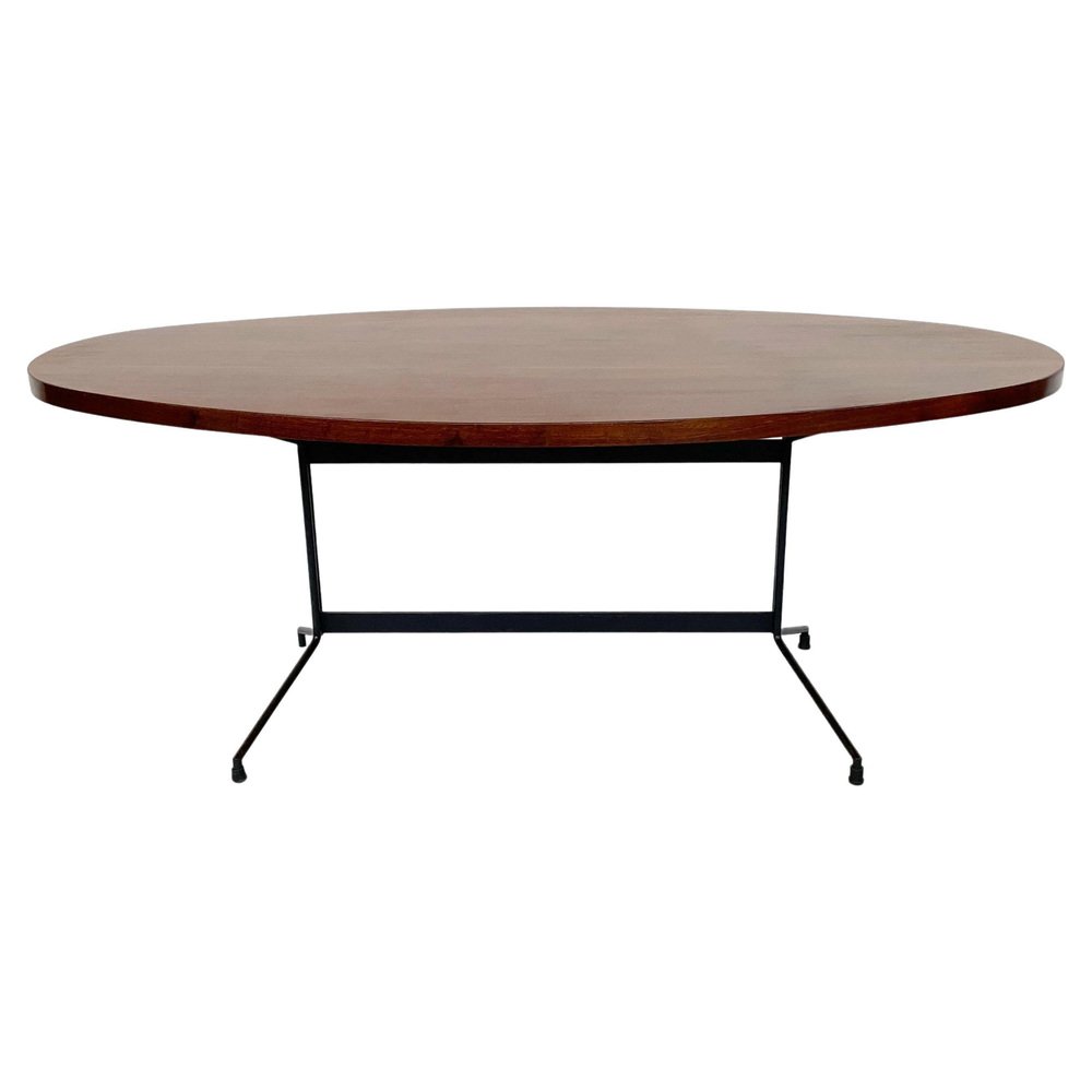 Mid-Century Modern Oval Dining Table, 1960s for sale at Pamono