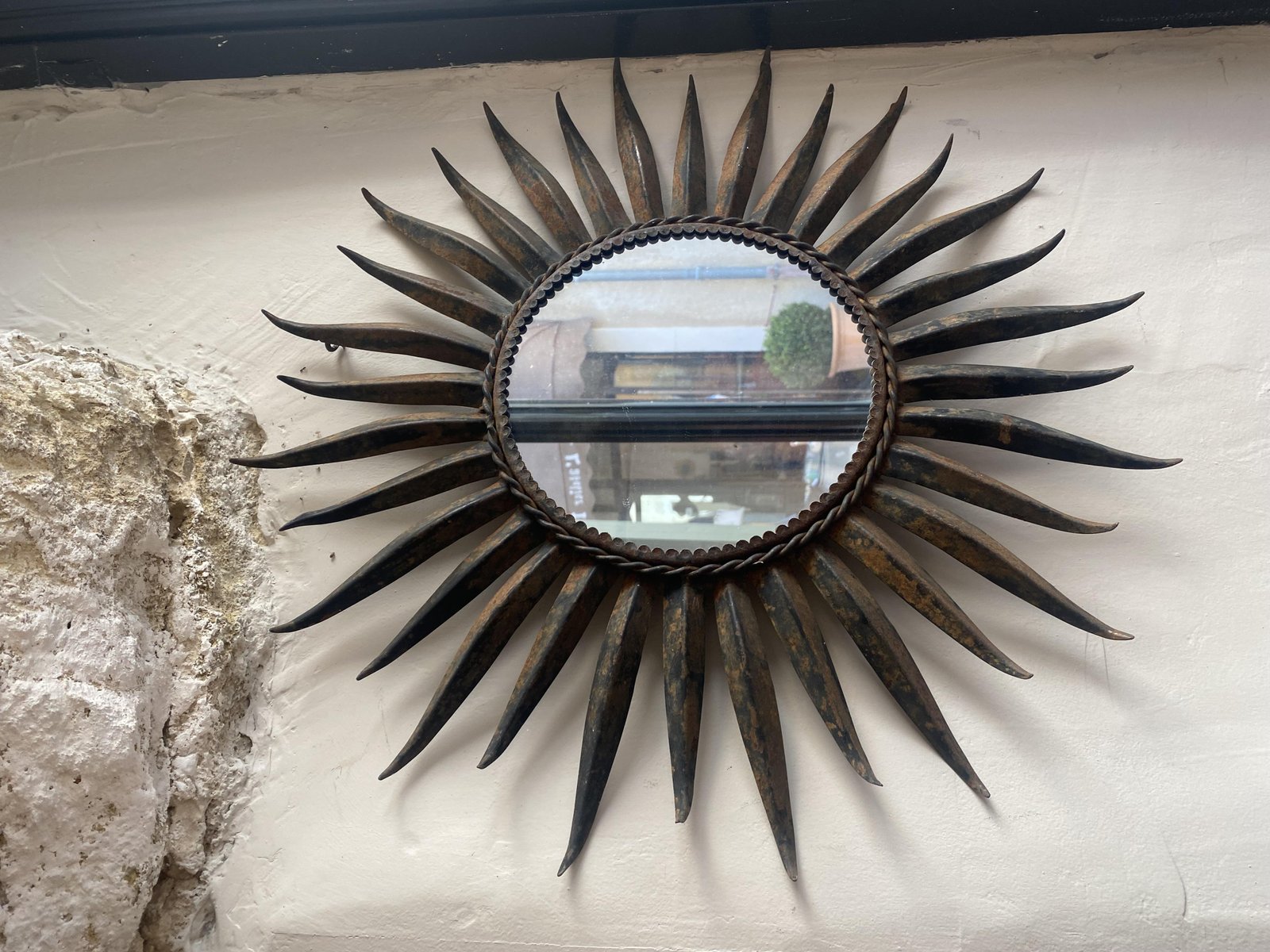 Vintage Sunburst Wall Mirror for sale at Pamono