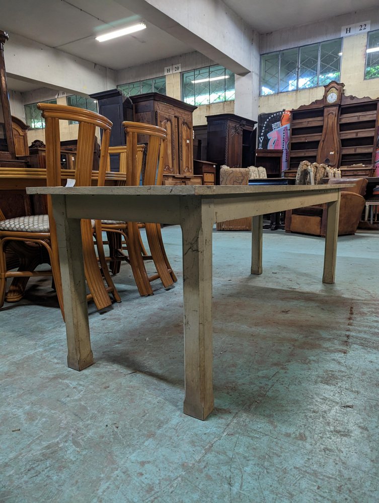 White Painted Workshop Table for sale at Pamono