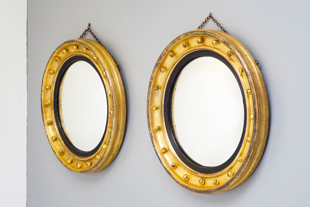 Circular Mirrors, 1800s, Set of 2 for sale at Pamono