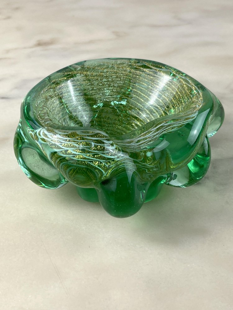 Sommerso Murano Glass Ashtray attributed to Barovier & Toso, Italy