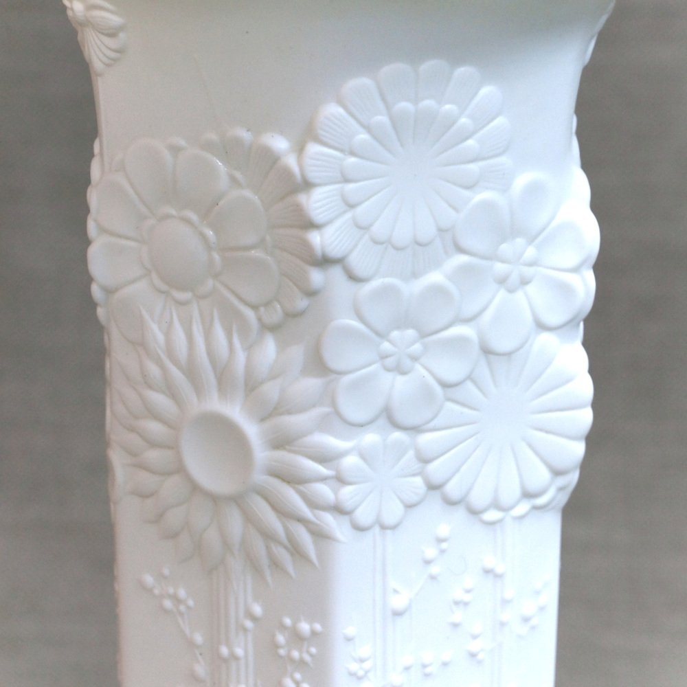 Vintage German White Bisque Porcelain Vase from Kaiser, 1970s for sale