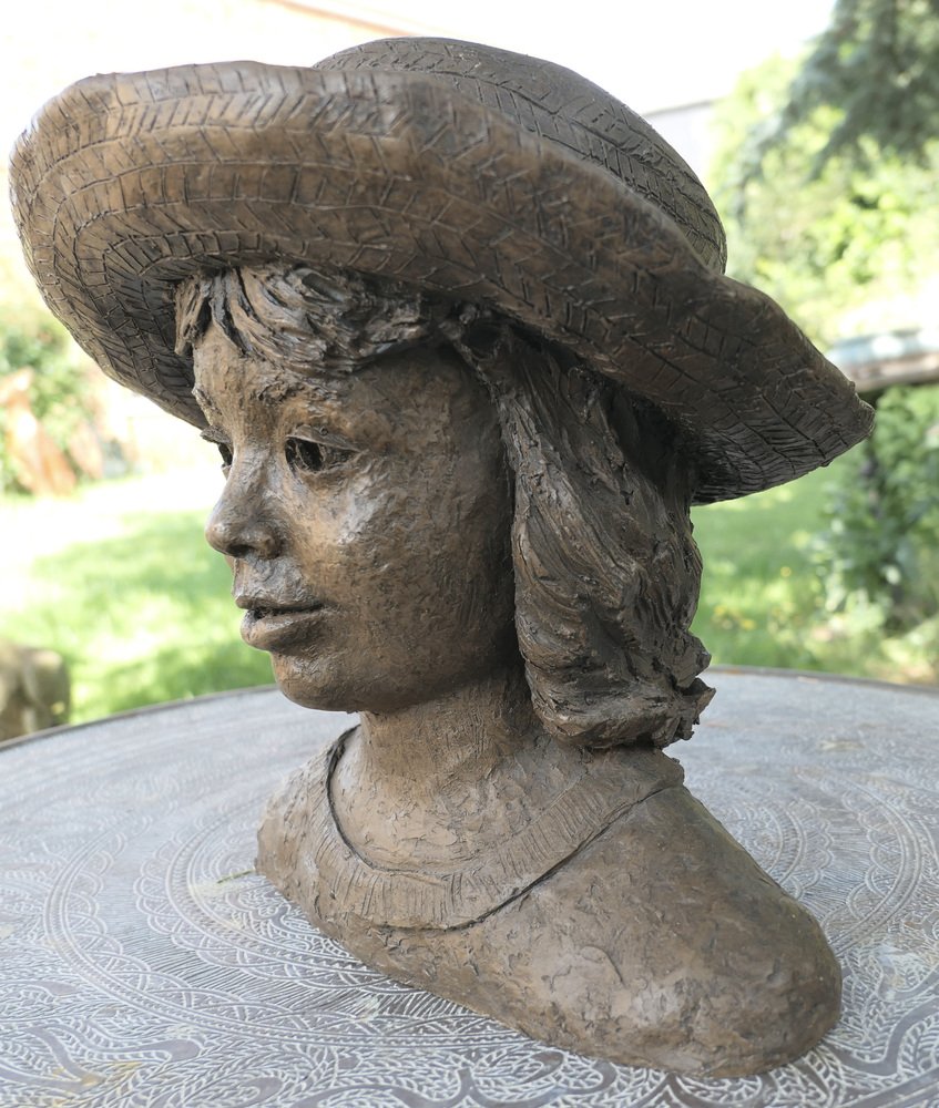 Artist's Model Bust of a Young Girl in a Panama Hat, 1960s for sale at