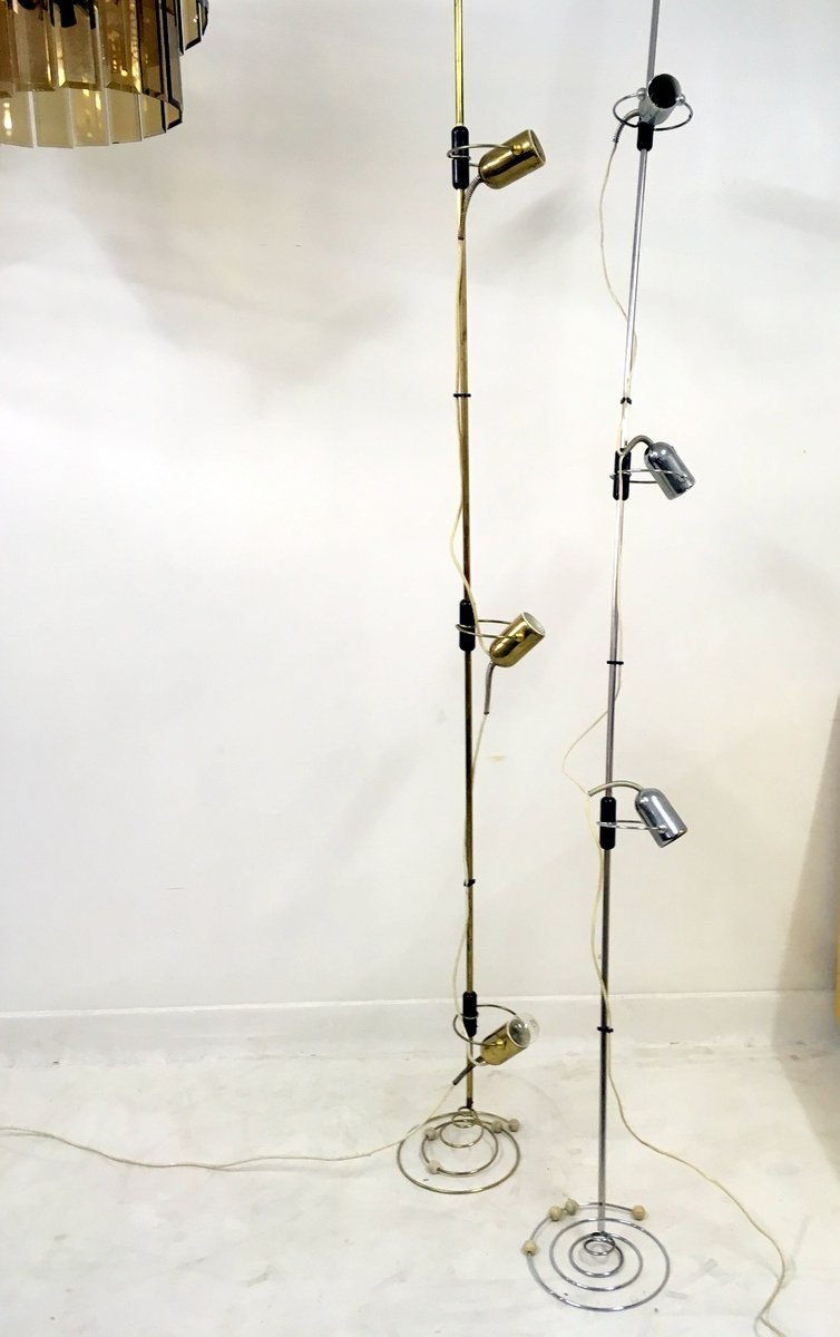 Vintage Floor To Ceiling Lamps By Francesco Fois For Reggiani Set Vintage Floor To Ceiling Lamps By Francesco Fois For Reggiani Set Of 2