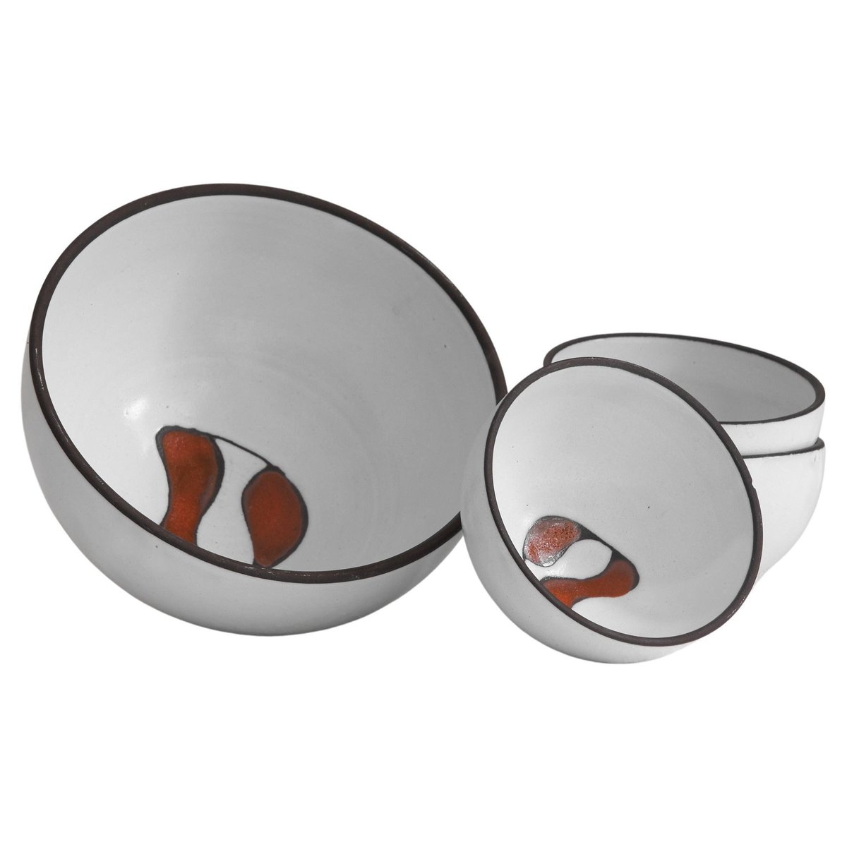 MidCentury Studio Pottery Bowls, 1960s, Set of 4 for sale at Pamono