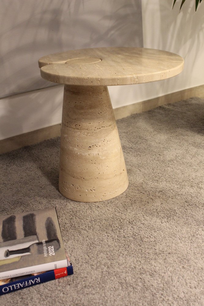 Italian Travertino Coffee Table, Italy, 1970s for sale at Pamono