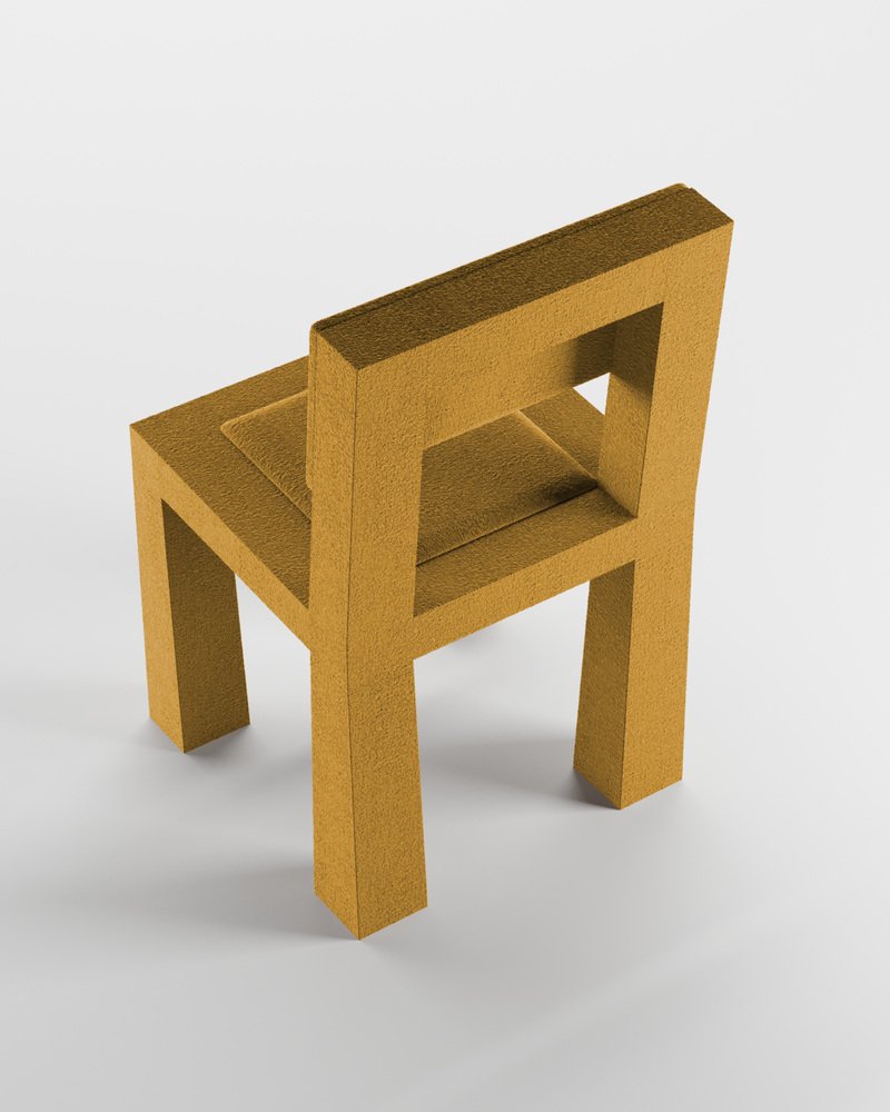Modern Raw Chair in Mustard Bouclé from Collector for sale at Pamono