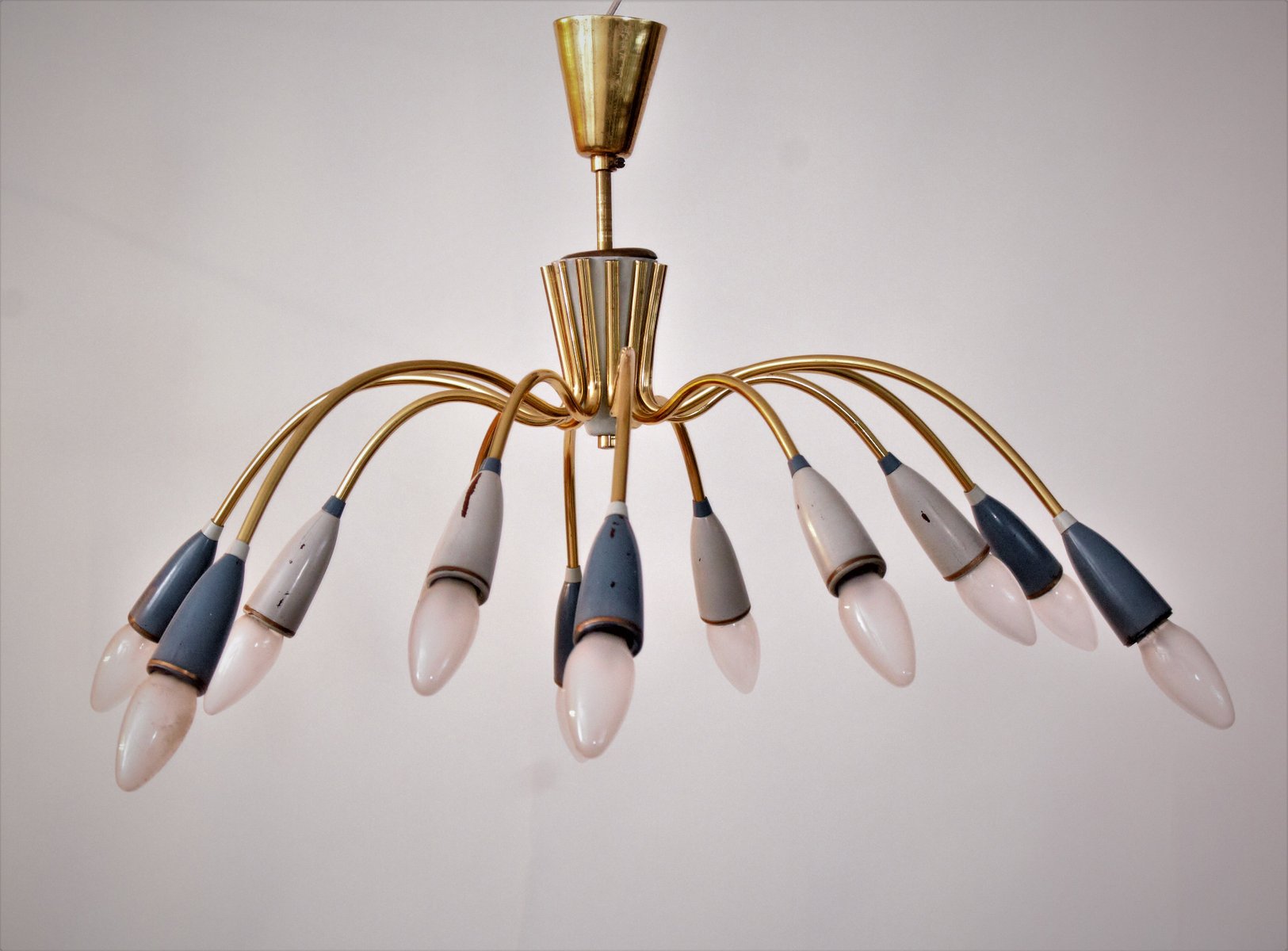 German Brass Sputnik Chandelier 1950s For At Pamono German Brass Sputnik Chandelier 1950s 7 570 00
