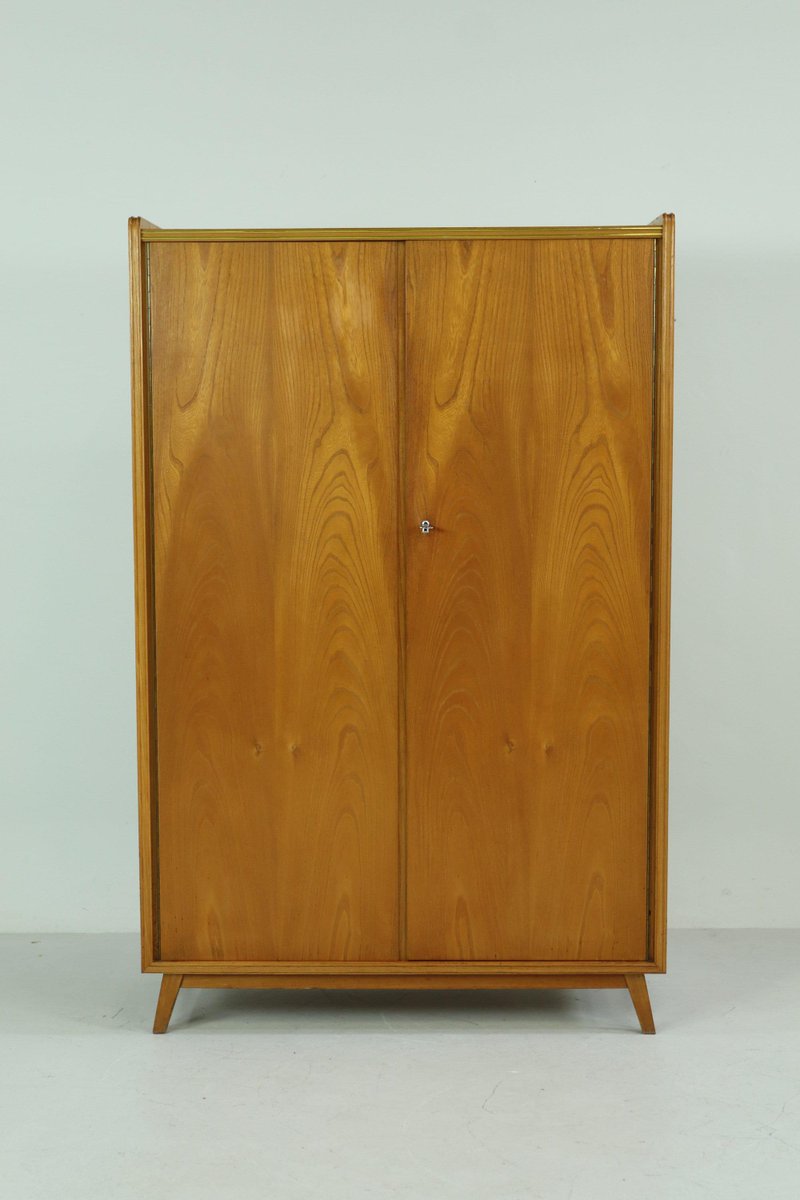 MidCentury Linen Cupboard with Gold Trim, 1970s for sale at Pamono