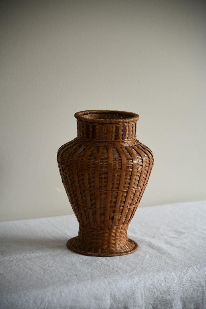 Vintage Rattan Wicker Vase for sale at Pamono