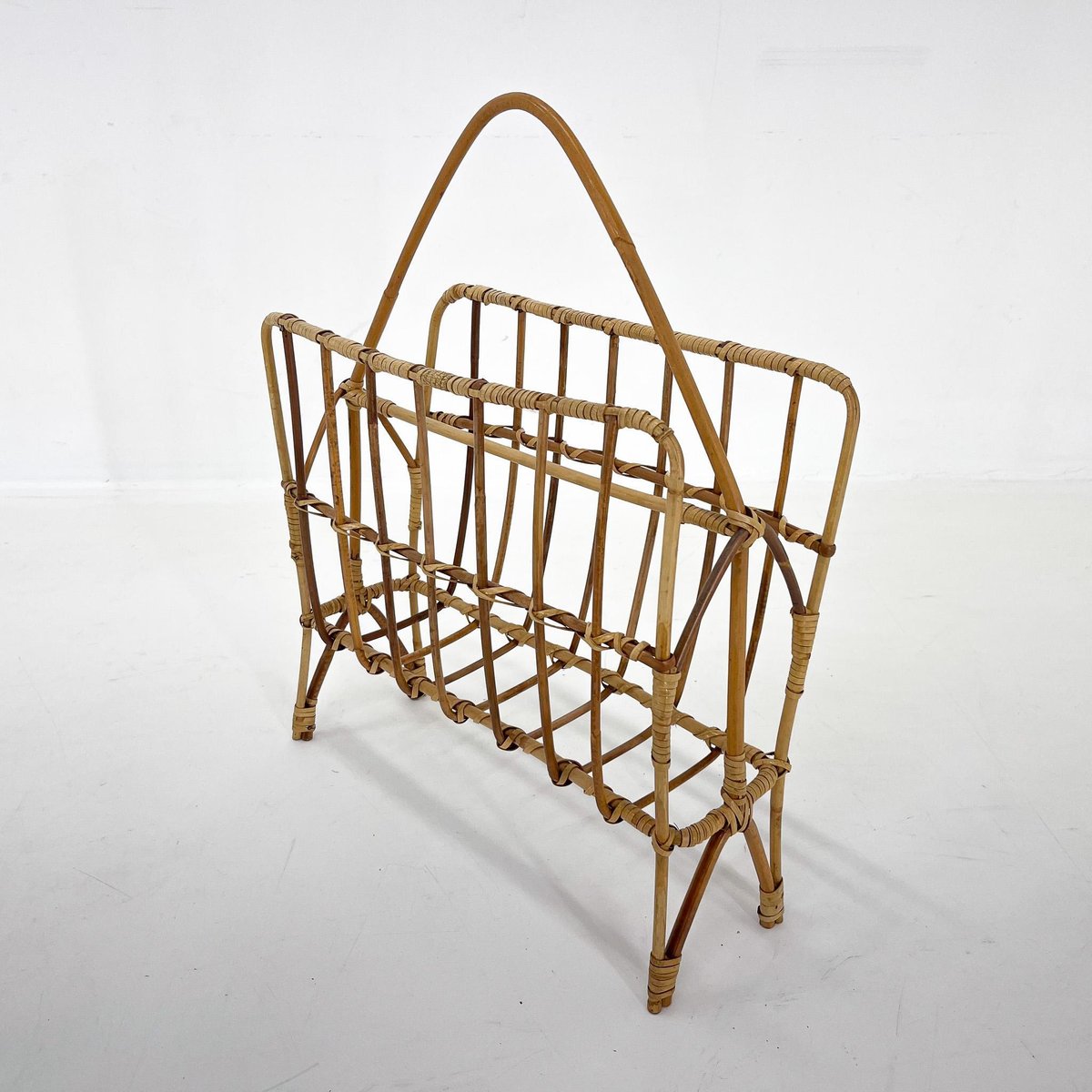 Bamboo Magazine Holder, Czechoslovakia, 1970s for sale at Pamono