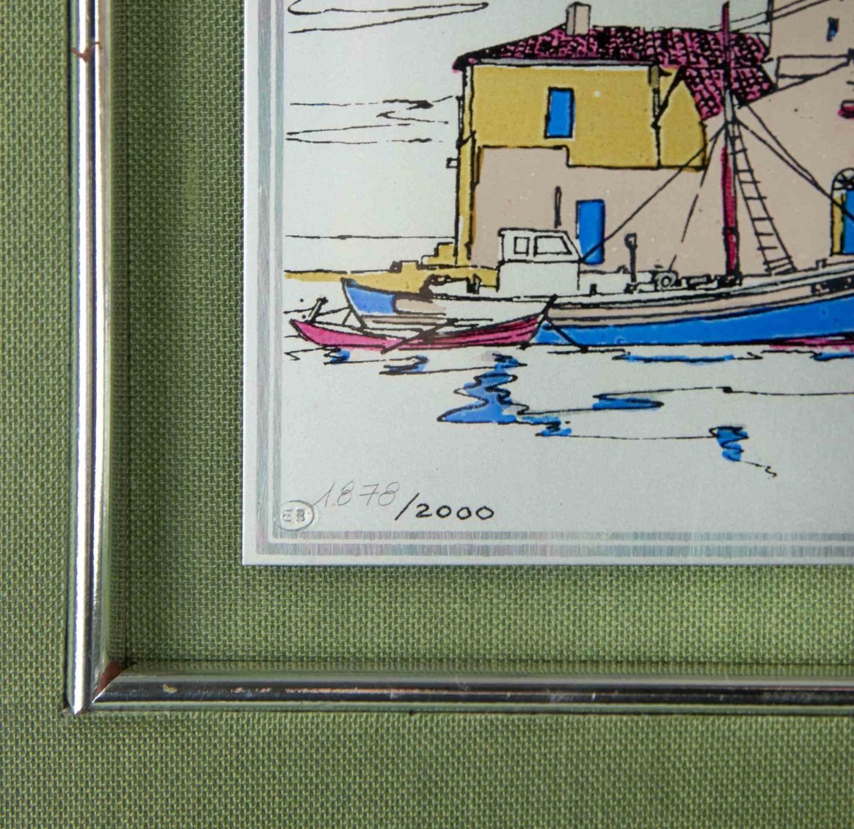 Aldo Riso, Little Port, Screenprint, 1970s for sale at Pamono