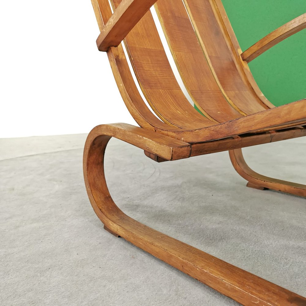 Rationalistischer italienischer Art Deco Bauhaus Holz Stuhl, 1930er bei