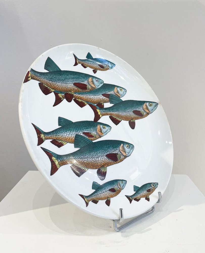 MidCentury Modern Fish Plates by Piero Fornasetti, Italy, 1955, Set of