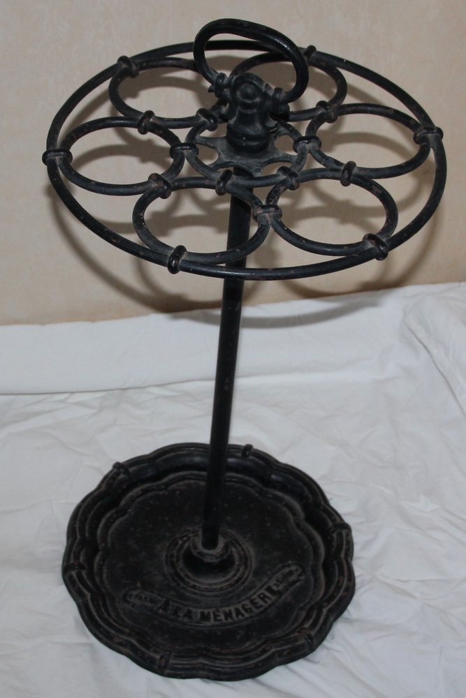 Black Cast Iron Umbrella Stand or Walking Cane Holder, 1890s for sale at Pamono