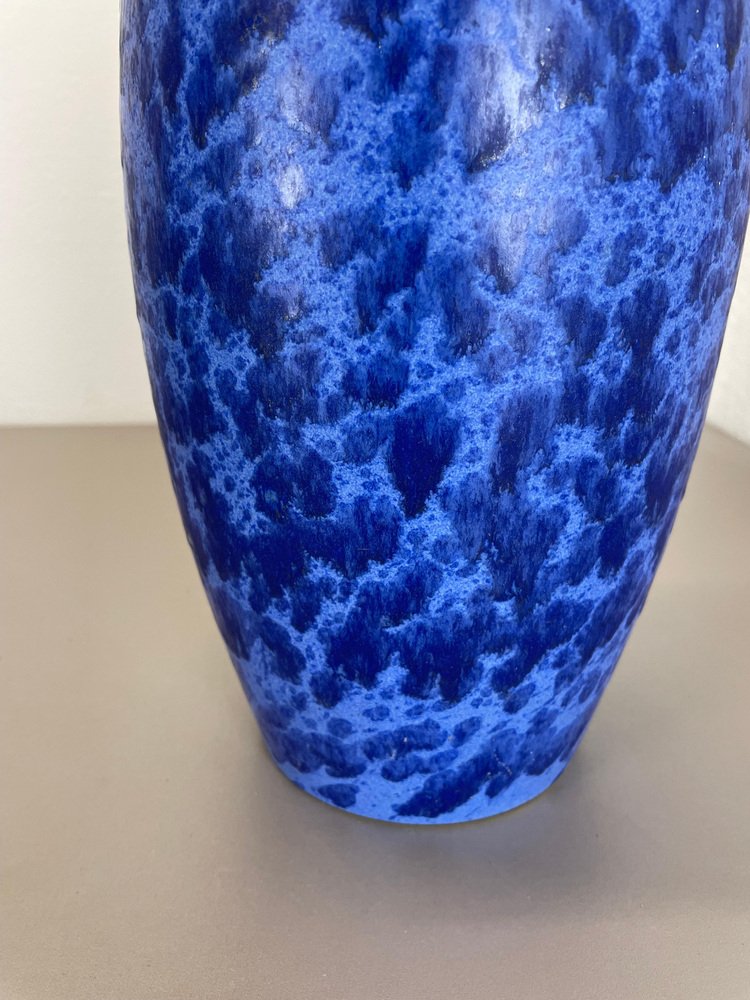 Large Pottery Fat Lava Blue Floor Vase from Scheurich, 1970s for sale ...
