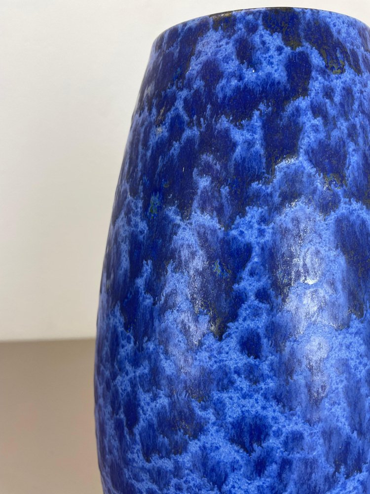 Large Pottery Fat Lava Blue Floor Vase from Scheurich, 1970s for sale ...