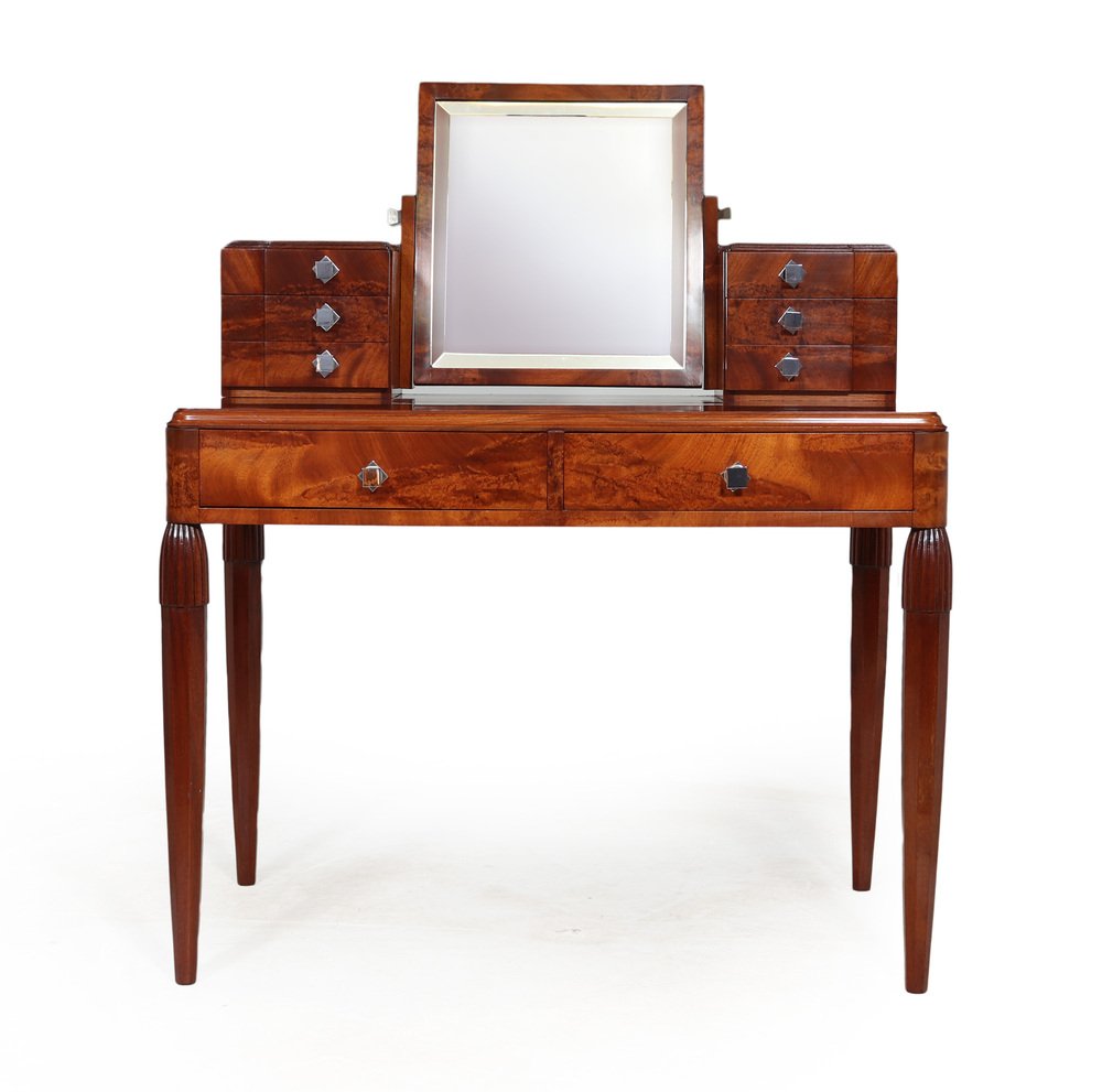 French Art Deco Dressing Table in Walnut, 1920s for sale at Pamono