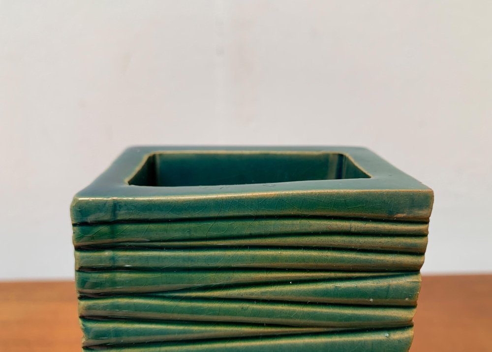 Mid-Century Italian Minimalist Pottery Block Vase from Bitossi, 1960s ...