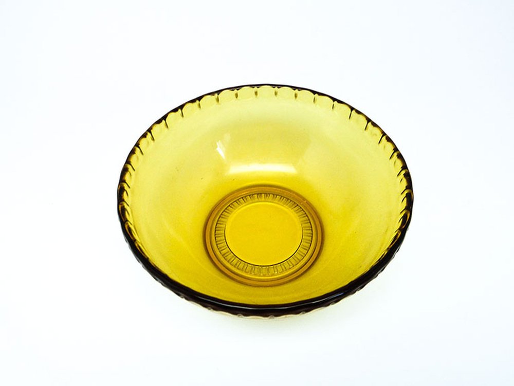 Art Deco Bowl attributed to Zawiercie Glassworks, Poland, 1950s for